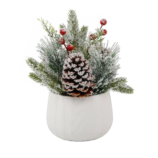 Christmas Mix In Ceramic White Sweater Pot
